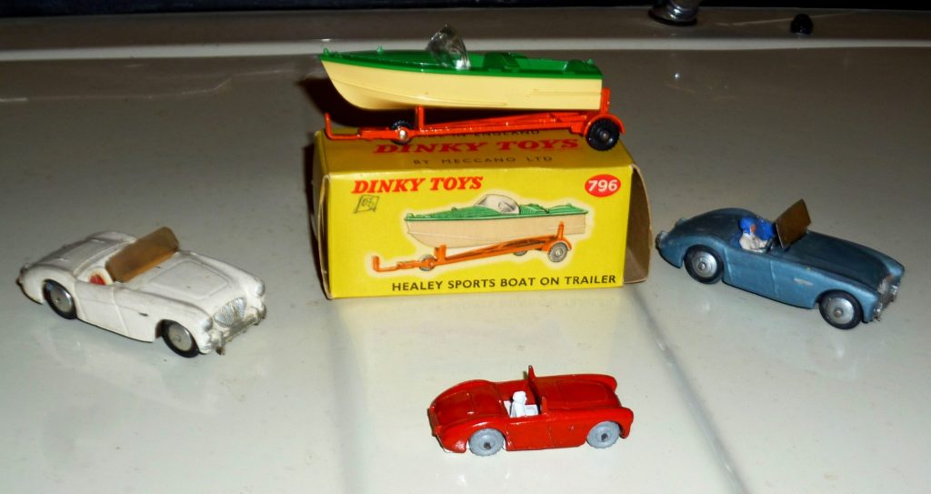 Dave's Dink Healey Speed Boat and other Dinky Healeys