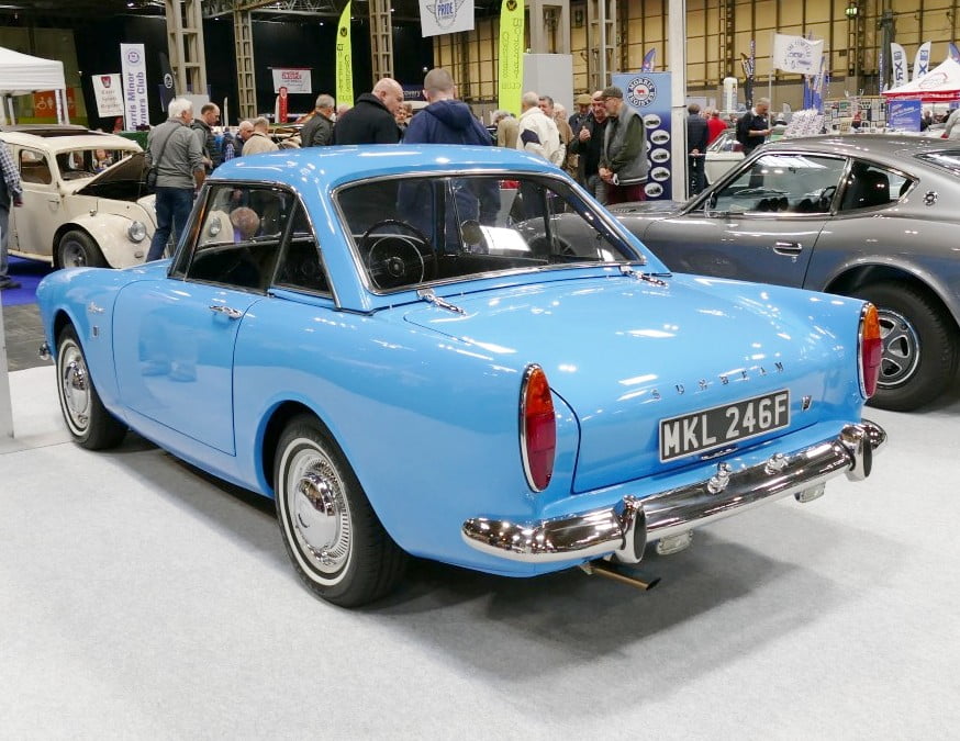 Blue sports car rear