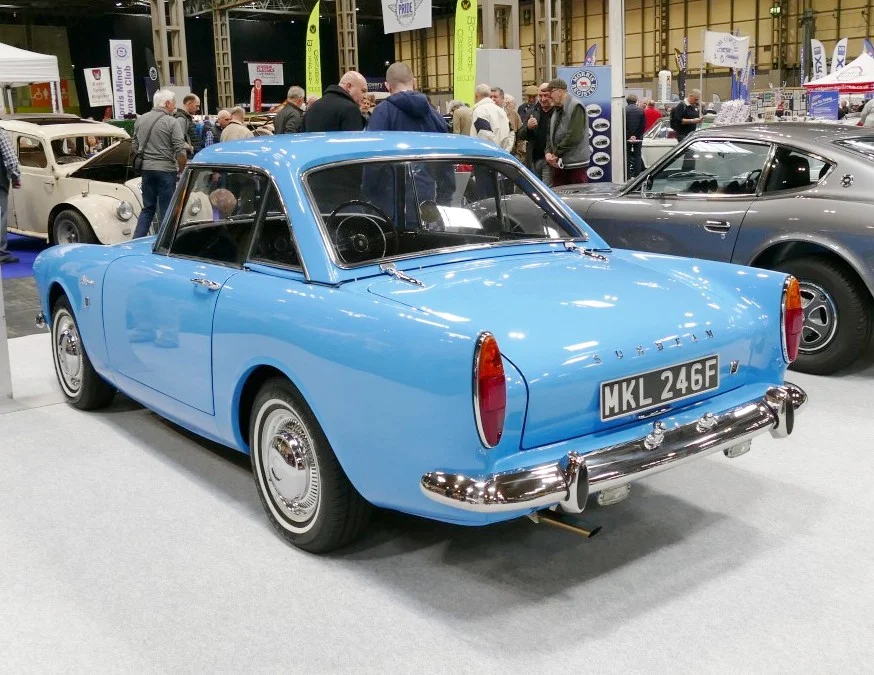Blue sports car rear