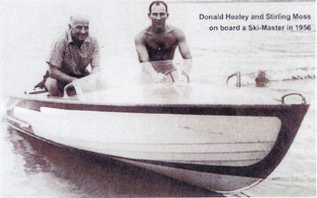 Donald and Stirling in a speed boat