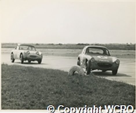 Moss and McLaren in Austin Healey Sprites, Sebring 1961