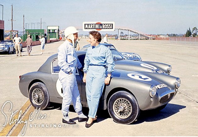 Stirling and sister Pat with Sebring Sprite 