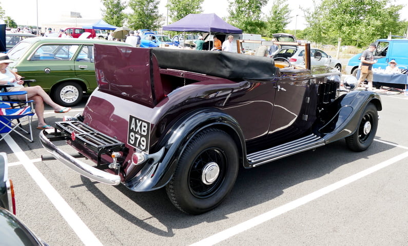 1934 Humber Snipe 80 Cabriolet. Rear.