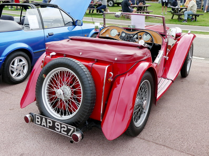 MG TA. Rear.