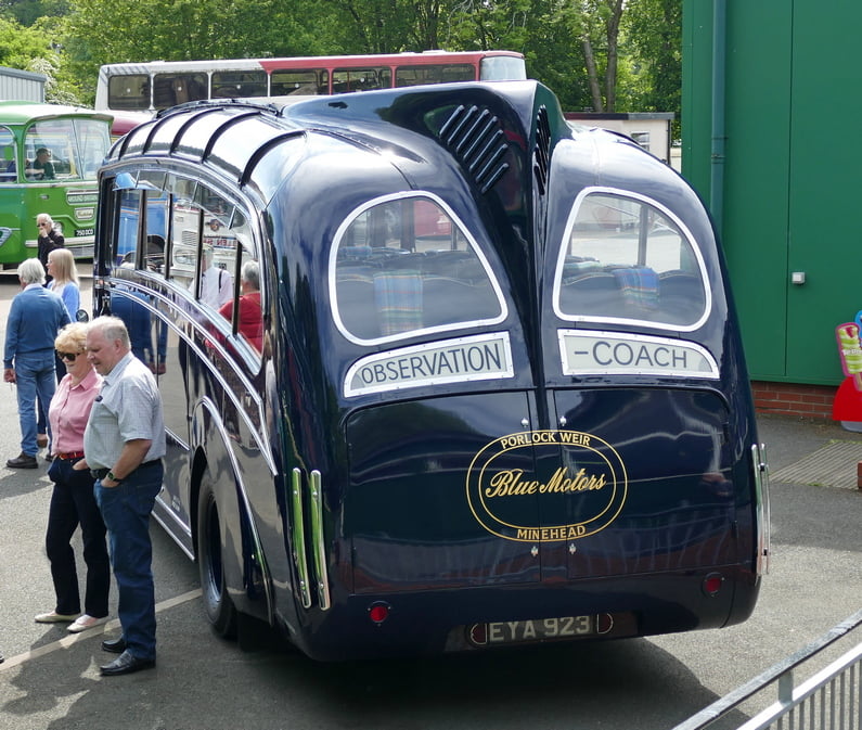 1939 Leyland Cheeta LZ5 with Thomas Harrington 'Observation' style coachwork. Rear