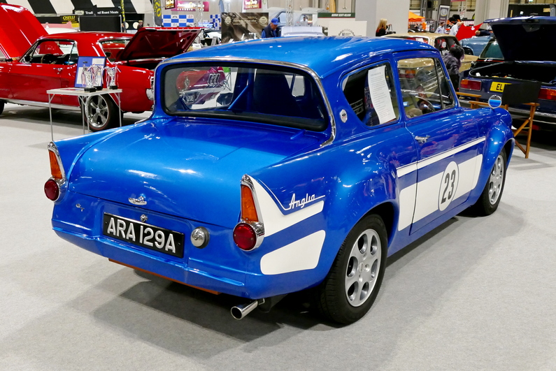 1963 Ford Anglia 105E customised including a 2.0Ltr. Pinto engine. Rear.