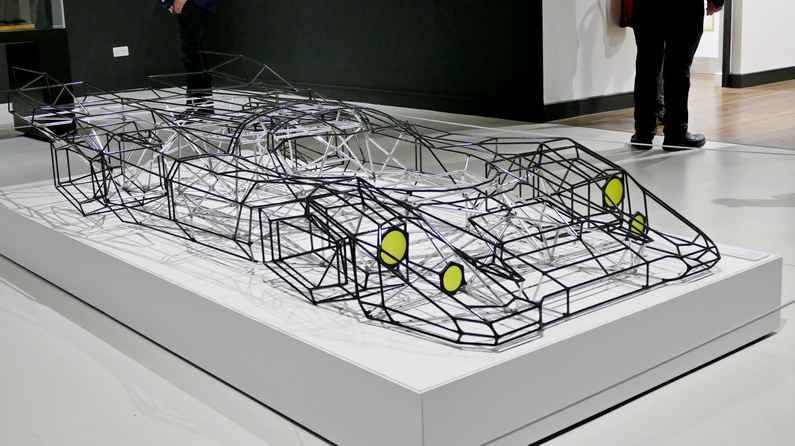 Jonny Ambrose's sculpture of a Porsche 917 in aluminium and carbon fibre.
