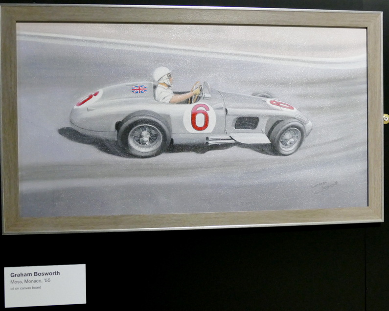 Stirling Moss in his Mercedes Benz W196 at Monaco, 1955 by Graham Bosworth