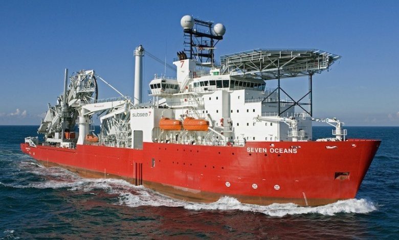 A pipe laying vessel . Photo source Splash 247