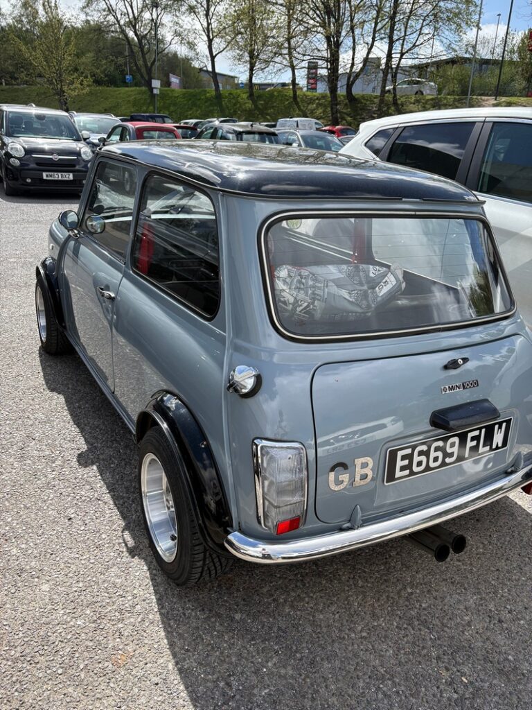 1967 BL Mini 1000 customised. Rear.